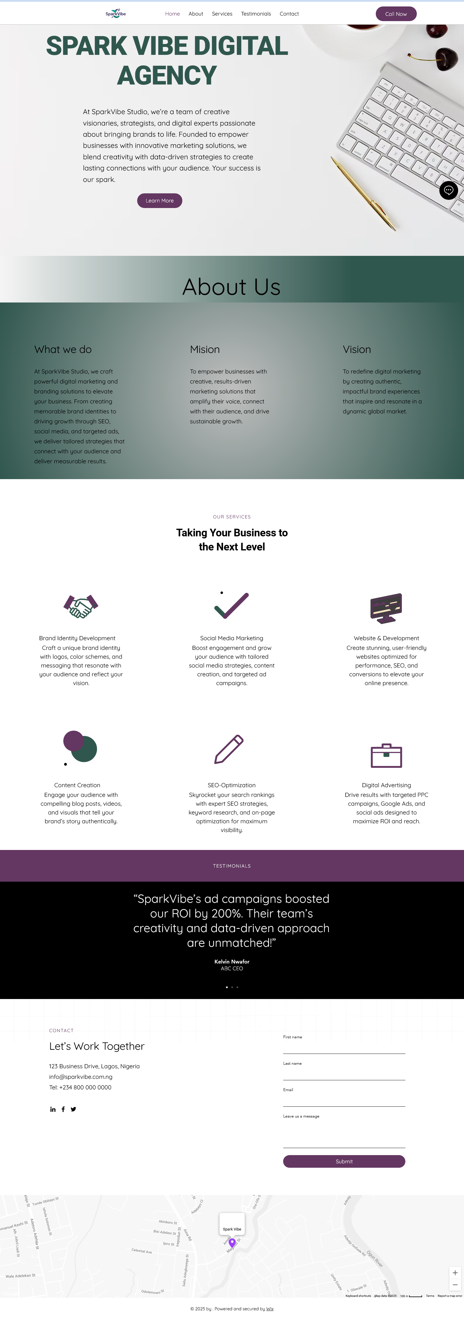 SparkVibe agency site